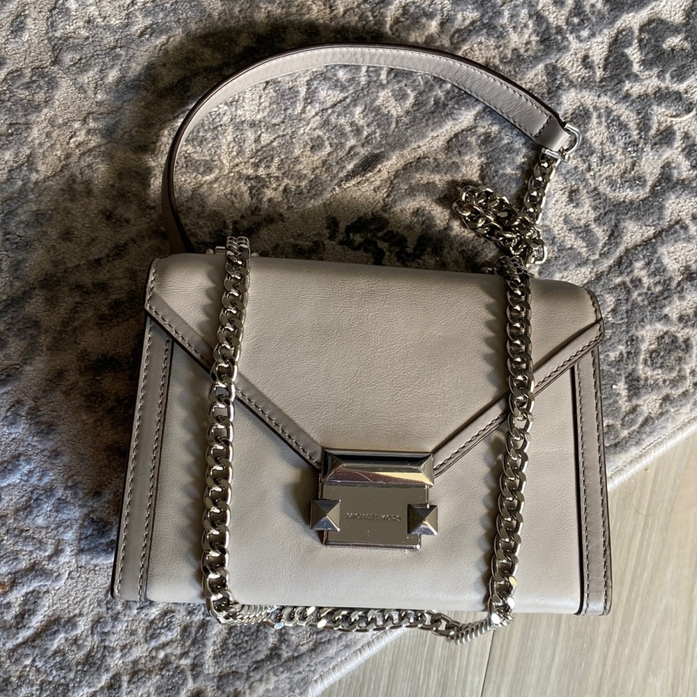 MICHAEL Michael Kors Whitney Leather Convertible Shoulder Bag Grey - Picture 2 of 7